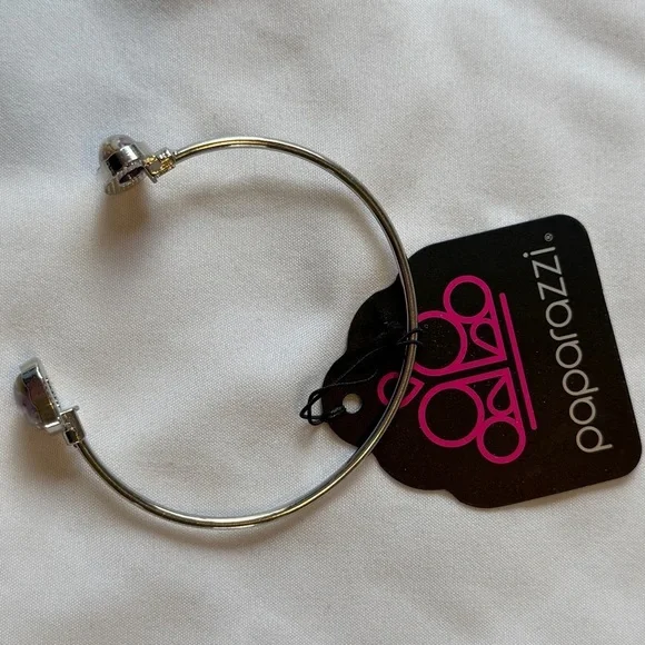 Paparazzi Lavender and Silver Bracelet - Picture 4 of 5